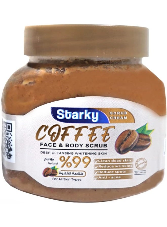 Starky Scrub Cream Face&body Scrub Deep Cleansing Whitening Skin With Coffee - 300m